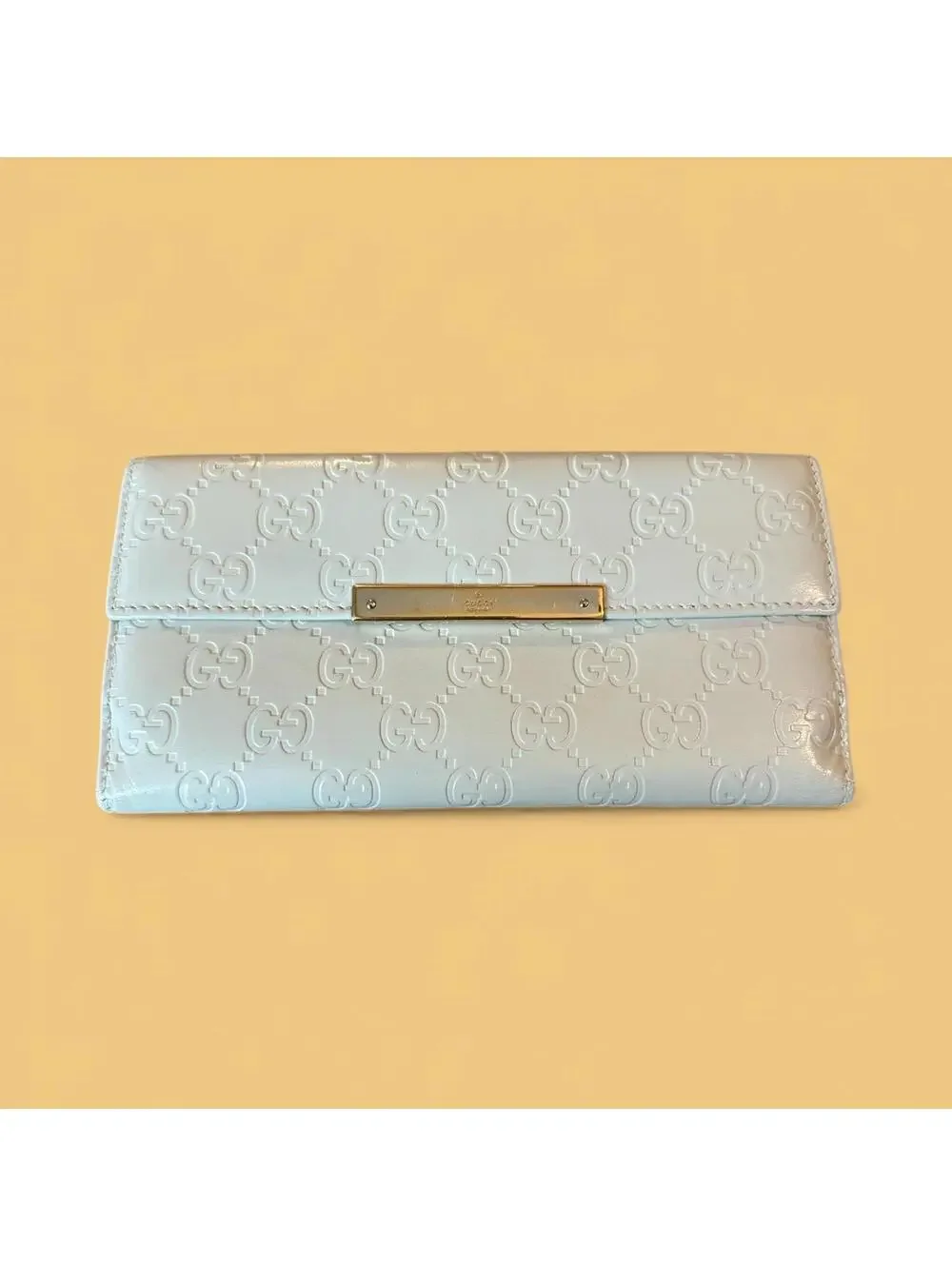 Gucci Cream Guccissima Leather Wallet Women’s Designer EUC
